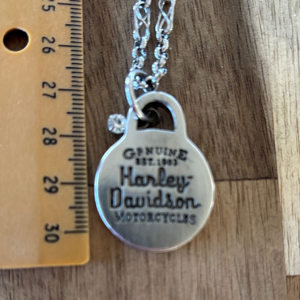 Silver Harley Davidson Necklace and Earring Set